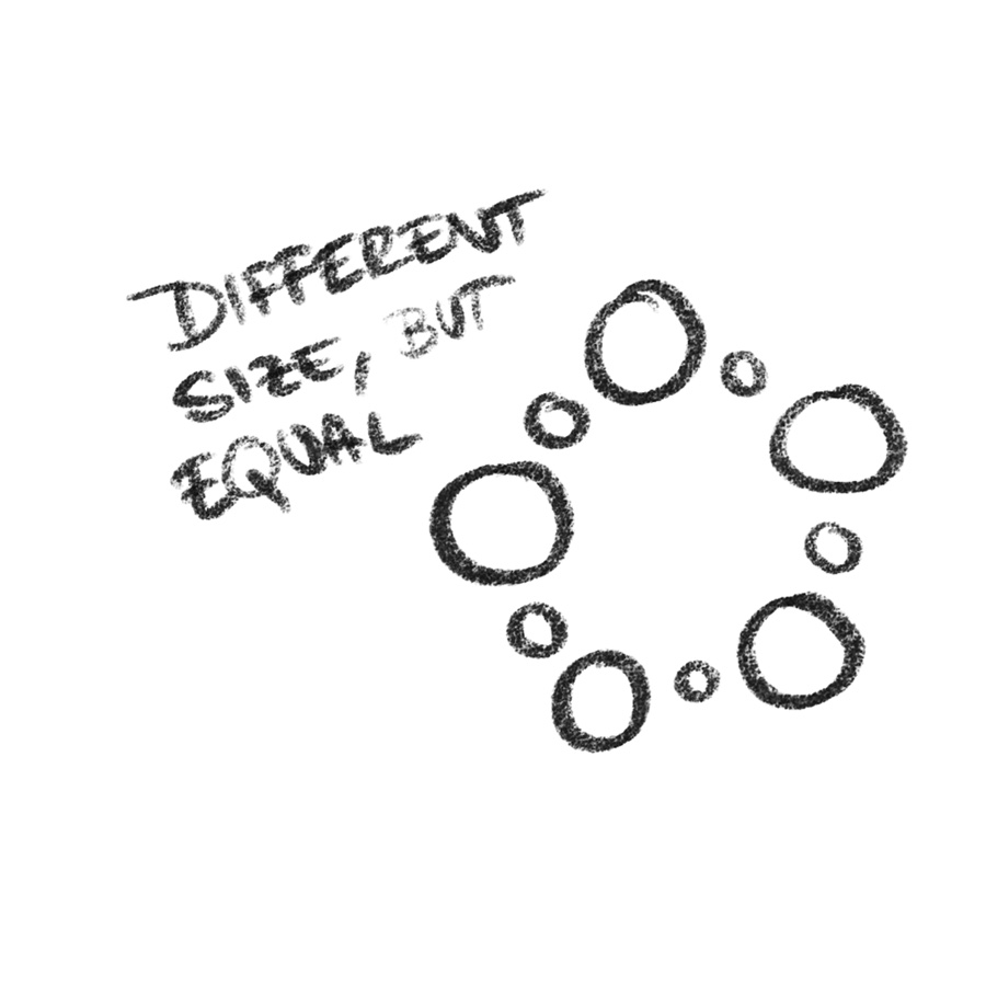 Concept sketch developing the circular mark