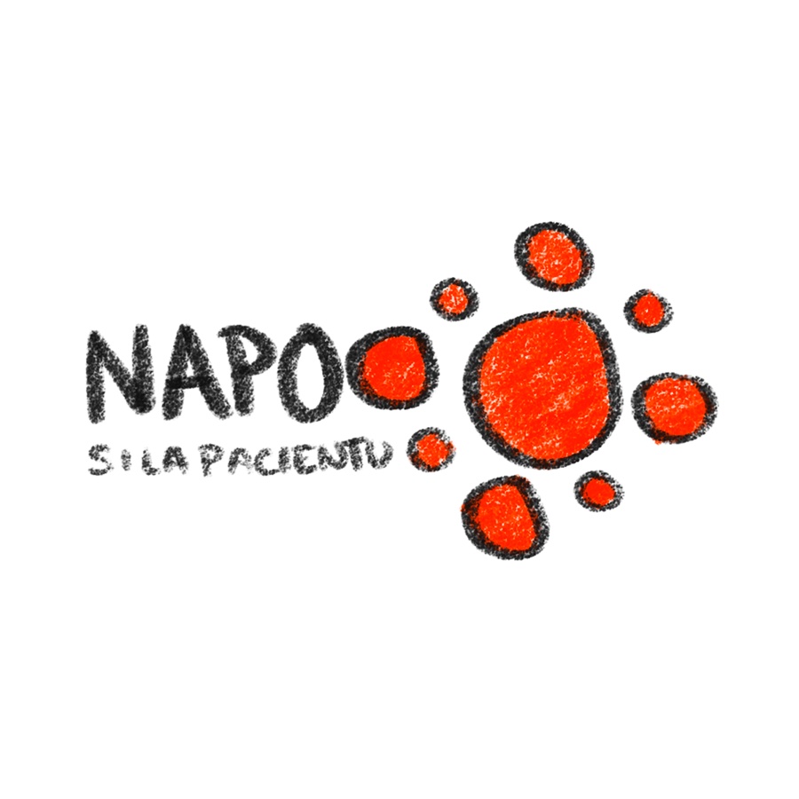 Concept sketch — the finished NAPO 'flower' with the Síla pacientů name in crimson