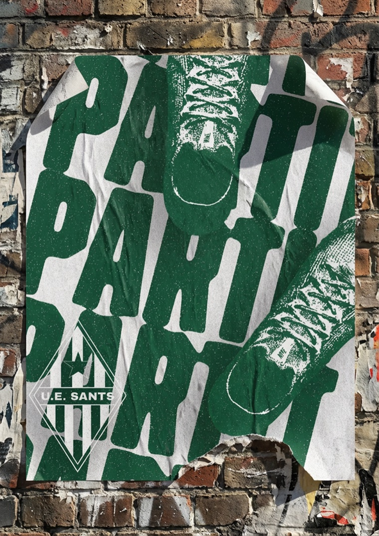 U.E. Sants final poster — bold 'Partit' typography