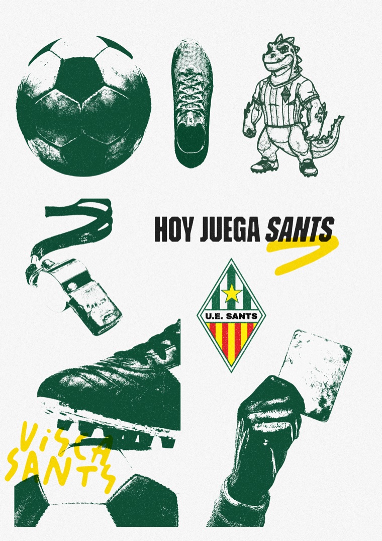 U.E. Sants concept poster — 'Hoy juega Sants'